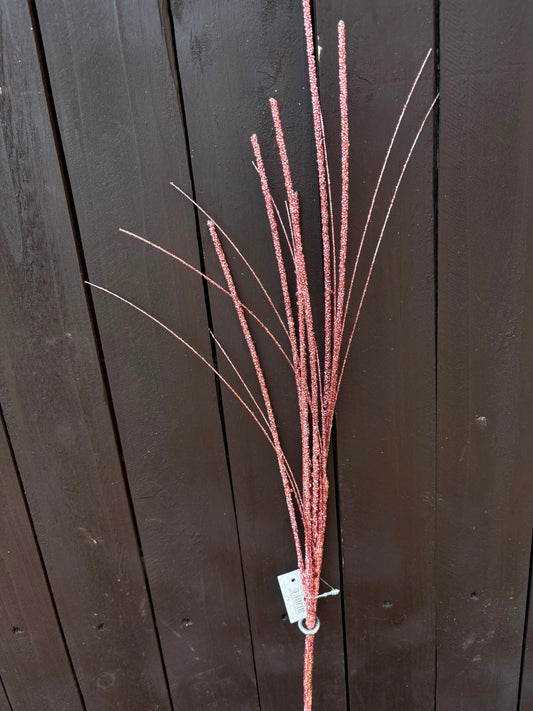 66cm GLITTERED GRASS SPRAY PINK