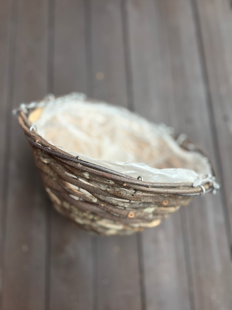 10" RATTAN ROUND HANGING BASKET