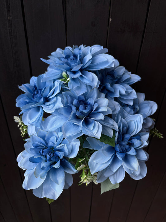 42cm DAHLIA BUSH BLUE