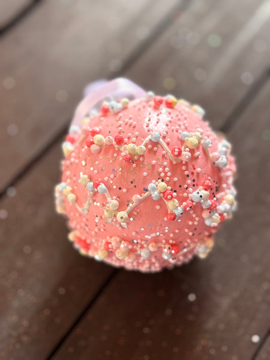 8cm BOBBLE CANDY BAUBLE PINK