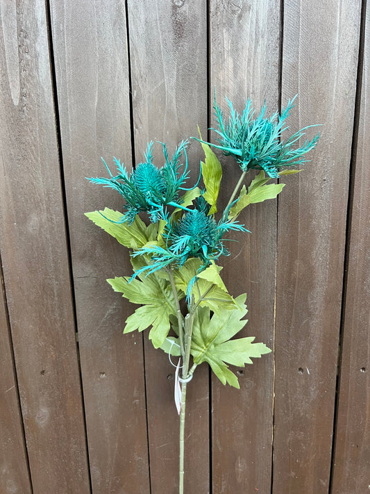 66cm SPIDER THISTLE SPRAY TEAL