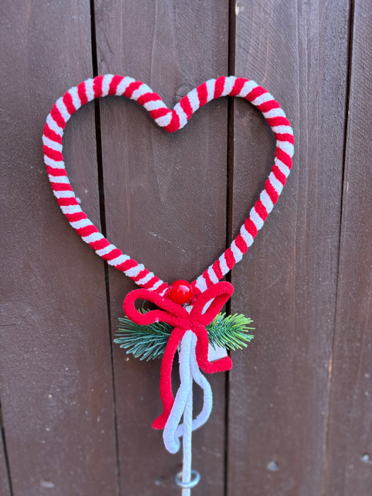 44cm CANDY CANE HEART PICK