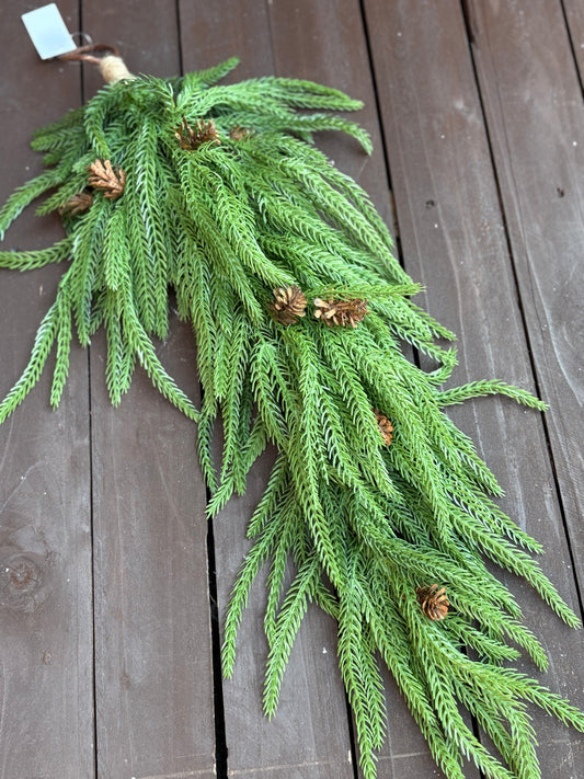 63cm DELUXE REAL TOUCH WEEPING NORFOLK PINE TEARDROP SWAG