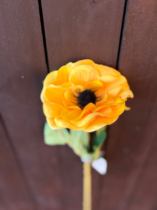 50cm SINGLE ANEMONE YELLOW