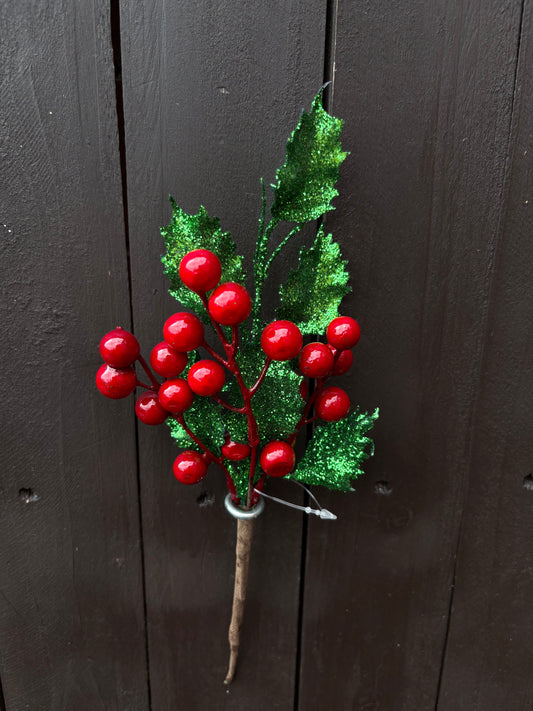 27cm GLITTER HOLLY