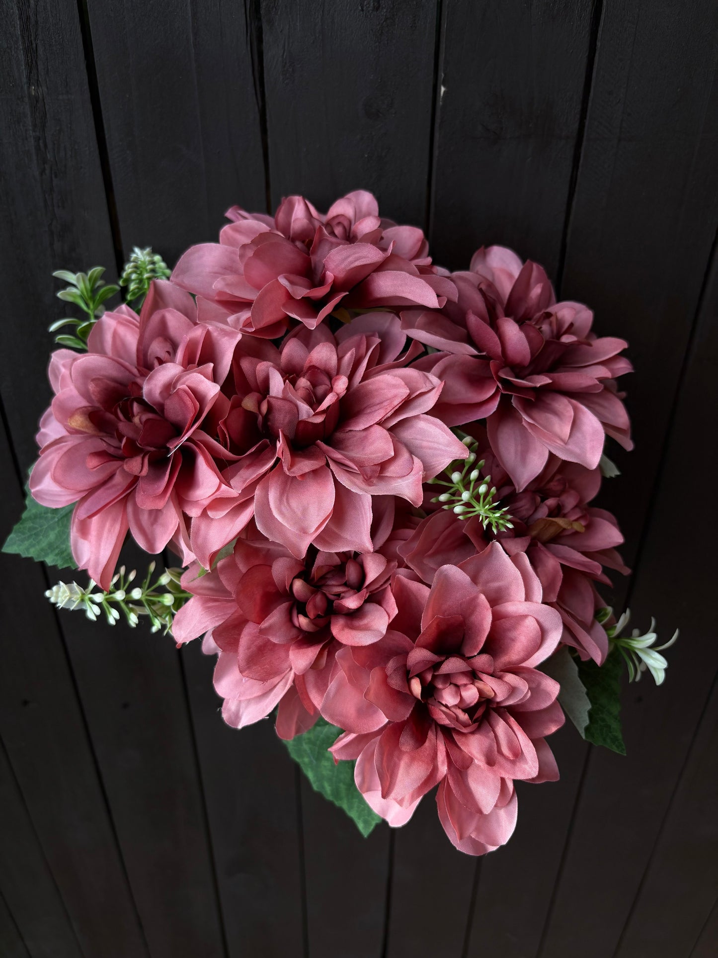 42cm DAHLIA BUSH VINTAGE PINK