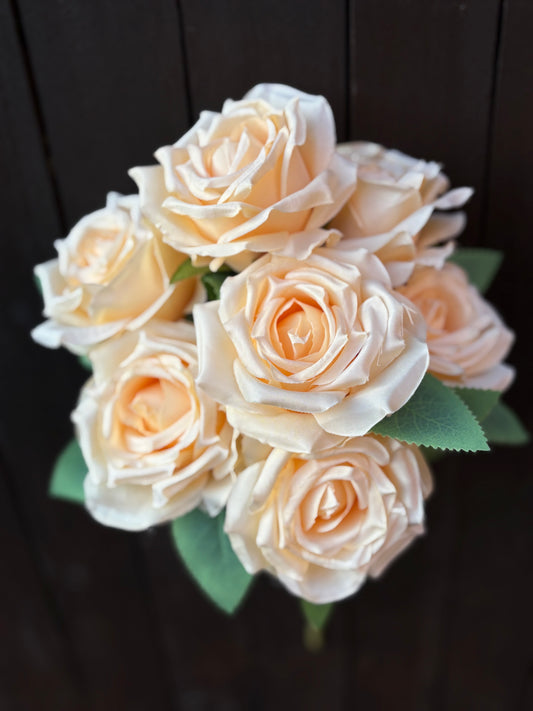 43cm 7 HEAD ROSE BUSH APRICOT