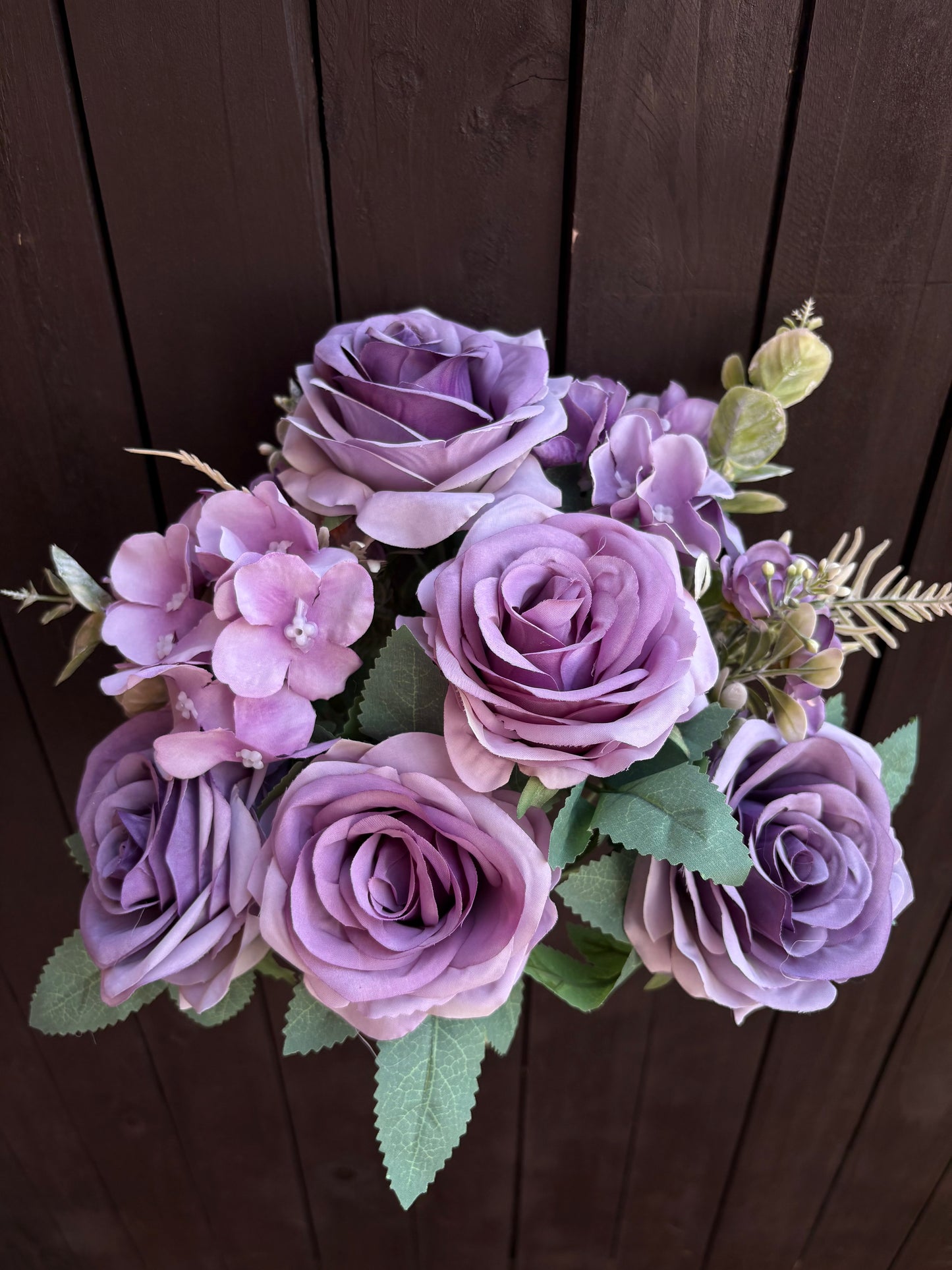 44cm CRUNCH ROSE HYDRANGEA & DAISY BUSH LILAC