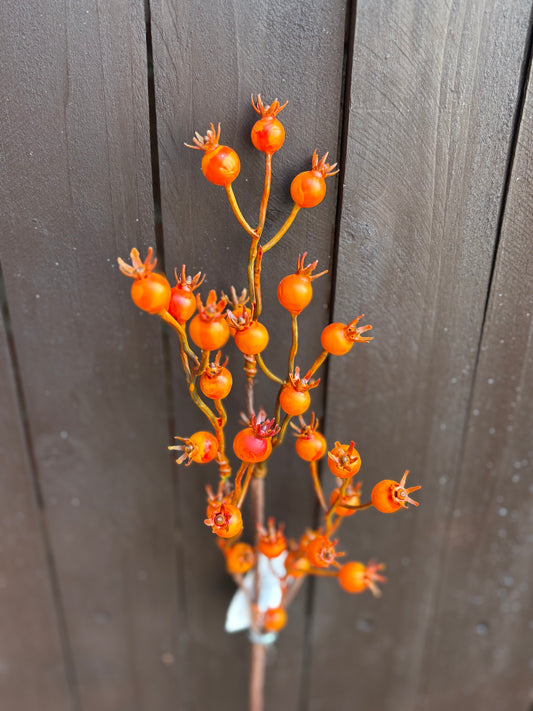 54cm AUTUMN ROSEHIP SPRAY ORANGE