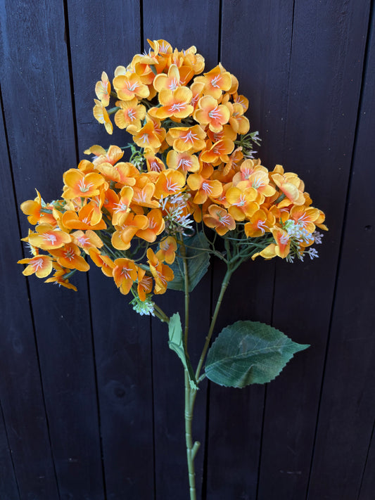 72cm BUDDING HYDRANGEA SPRAY ORANGE