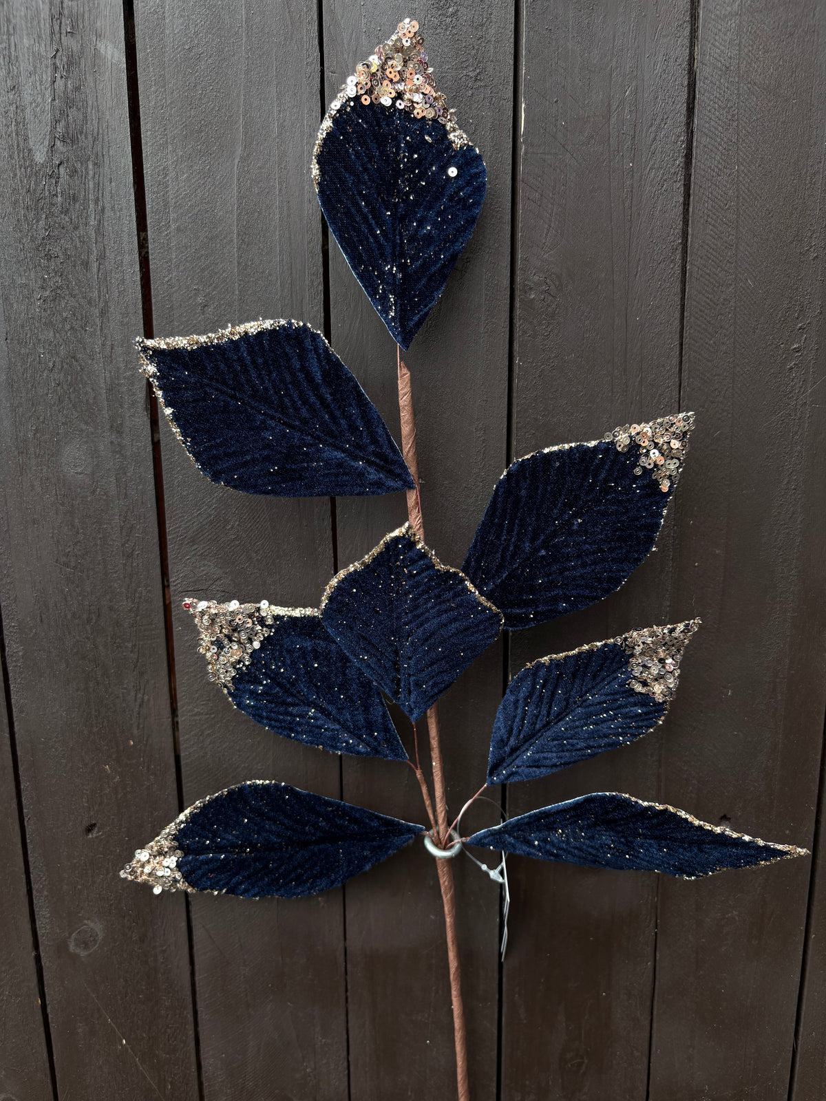 62cm VELVET FOLIAGE NAVY