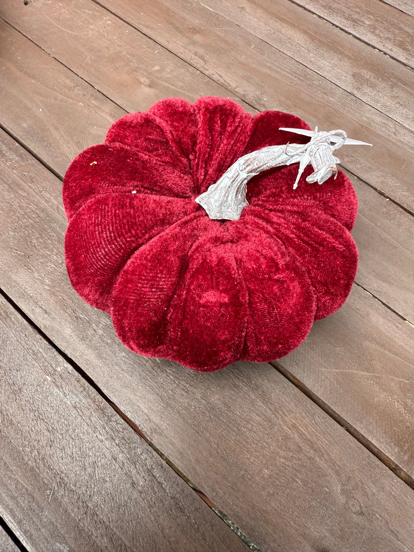14CM MEDIUM SINGLE VELVET PUMPKIN BURGUNDY
