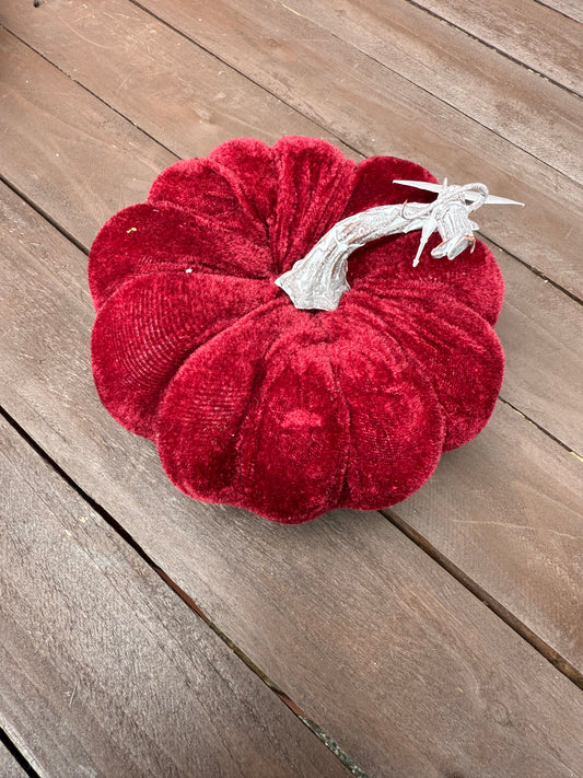 14CM MEDIUM SINGLE VELVET PUMPKIN BURGUNDY