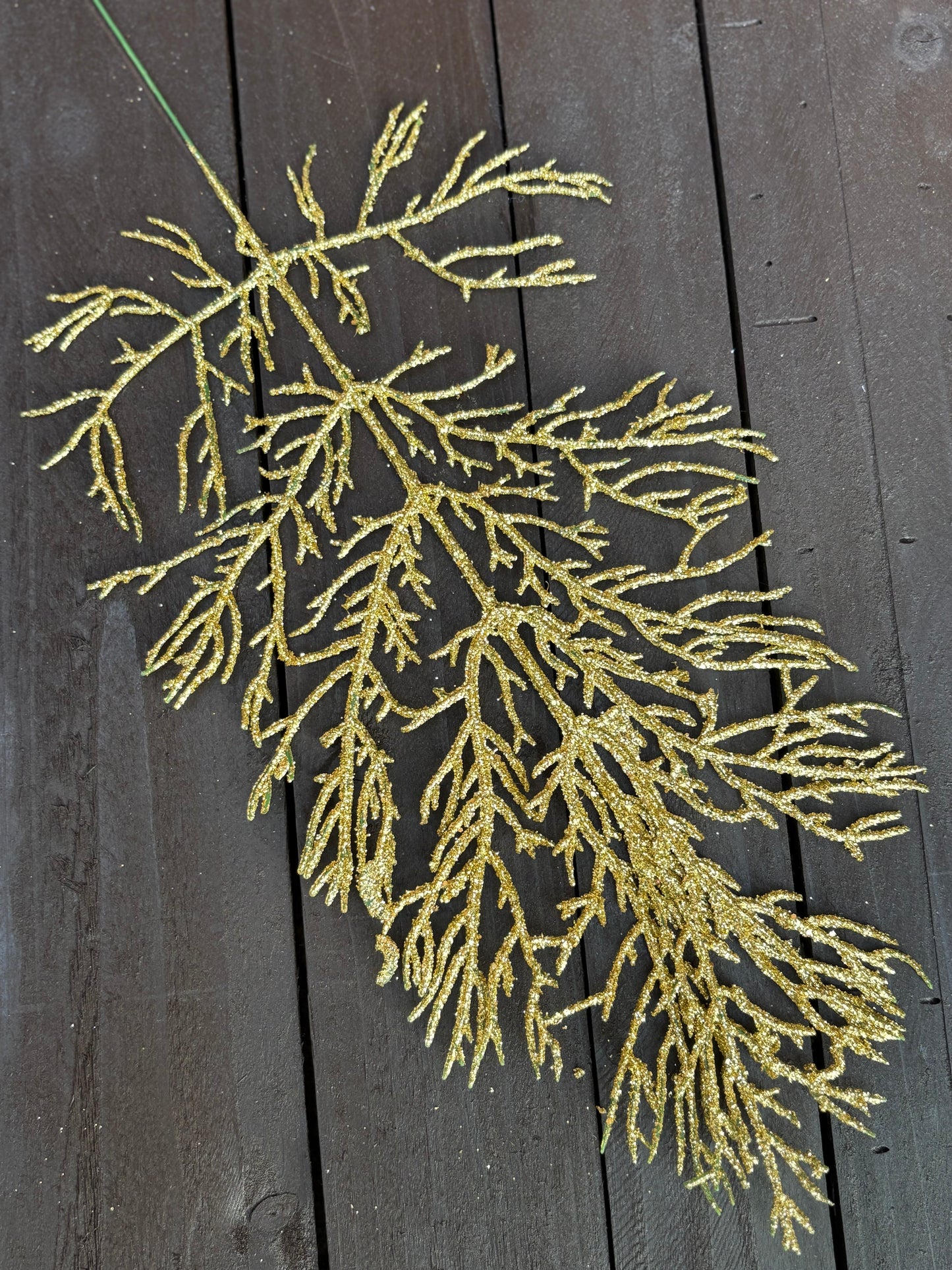 36cm GLITTERED LEAF SPRAY GOLD x 12pcs