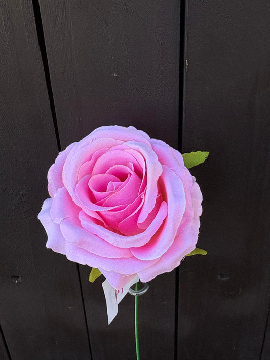 27cm SINGLE OPEN ROSE CANDY PINK