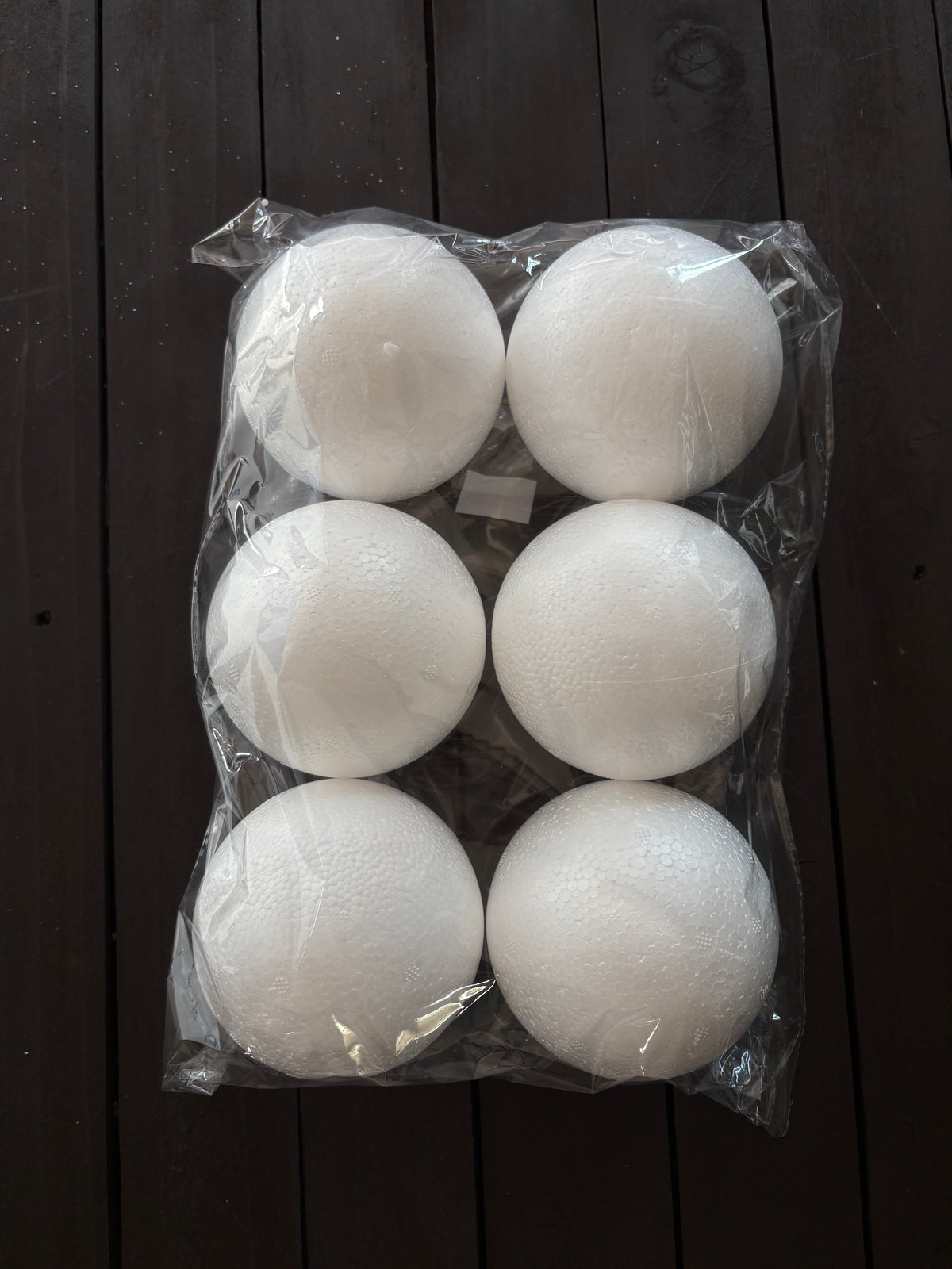 PACK 6 10cm POLYSTYRENE SOLID SPHERE BALL