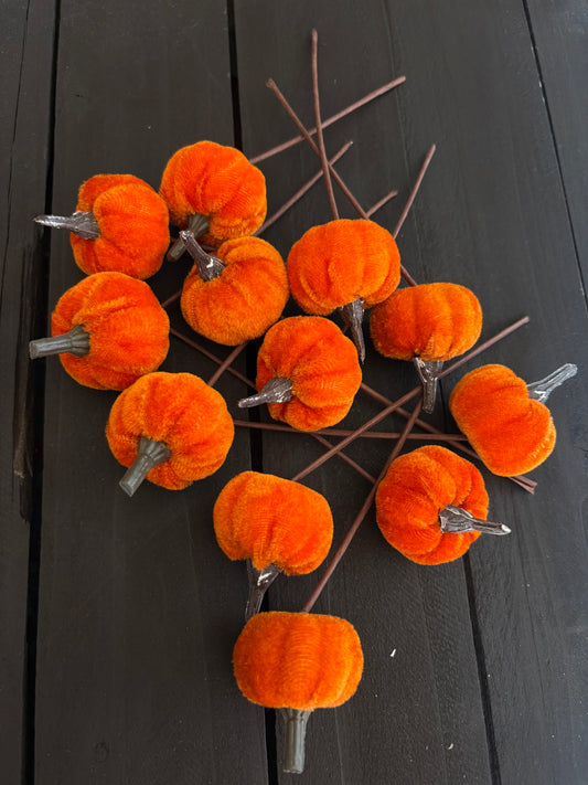 PACK 12 14cm PUMPKIN PICK BURNT ORANGE