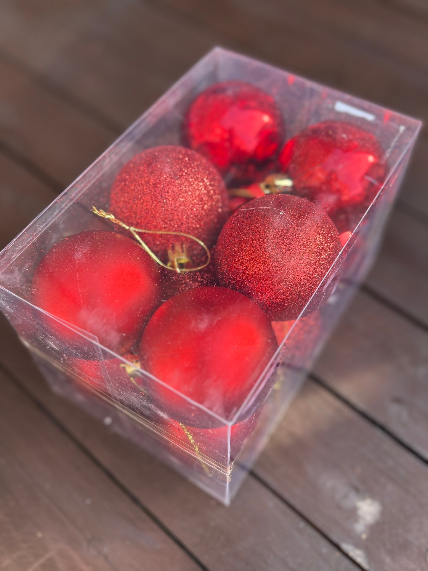 PK12 6cm ASSORTED CHRISTMAS BAUBLES RED