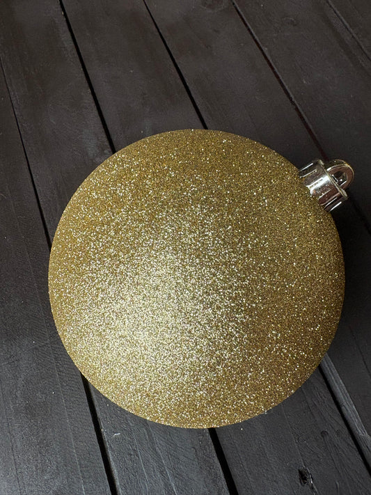 15cm GLITTER BAUBLE GOLD