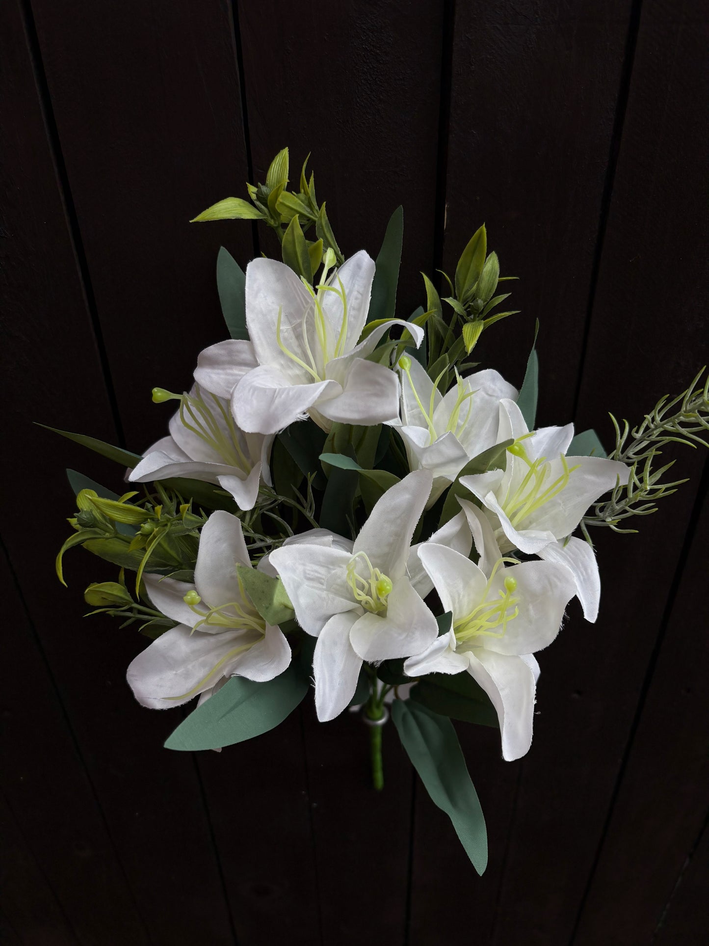 40cm LILY FOLIAGE BUSH IVORY