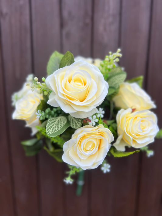 10 HEAD DELUXE ROSE BUNCH LEMON