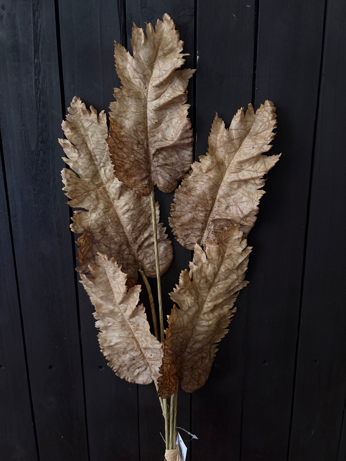 85cm DRIED TOUCH FALL LEAF BUNCH HONEY