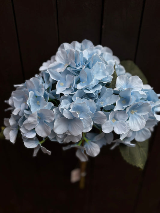 45CM 5 HEAD HYDRANGEA BUSH LIGHT BLUE