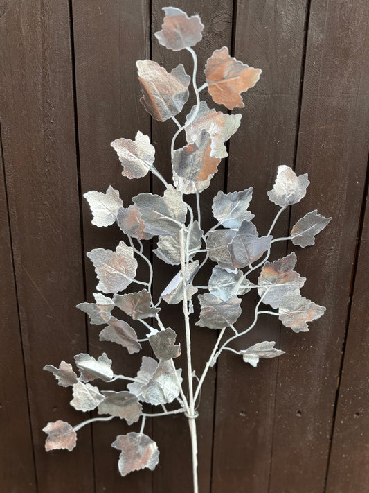 58cm GLOSSY LEAF SILVER