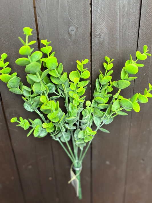 34cm EUCALYPTUS BUSH LIGHT GREEN