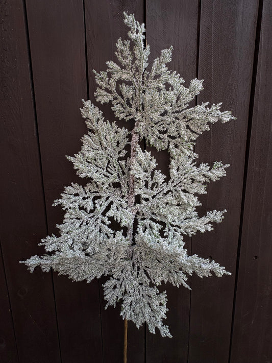60cm FROSTED FERN STEM