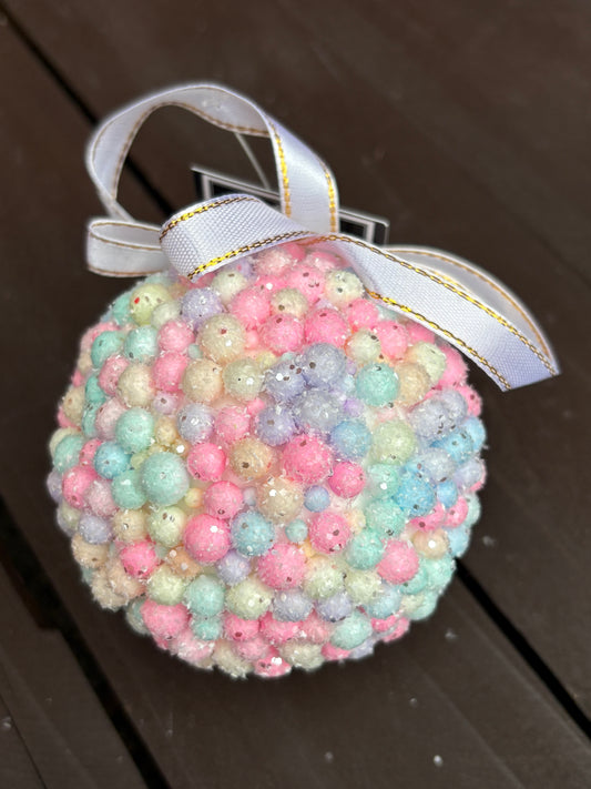8cm RAINBOW BEADS BAUBLE