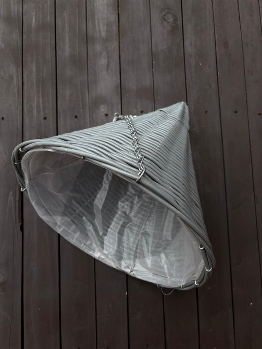 14" GREY POLYRATTAN CONE HANGING BASKET