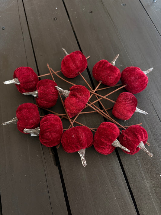PACK 12 14cm PUMPKIN PICK BURGUNDY