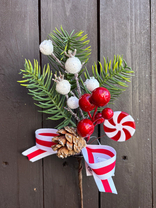 35cm XMAS CANDY SWEET RIBBON PICK