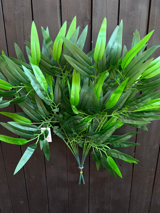 52cm BAMBOO LEAF SPRAY x 12pcs GREEN