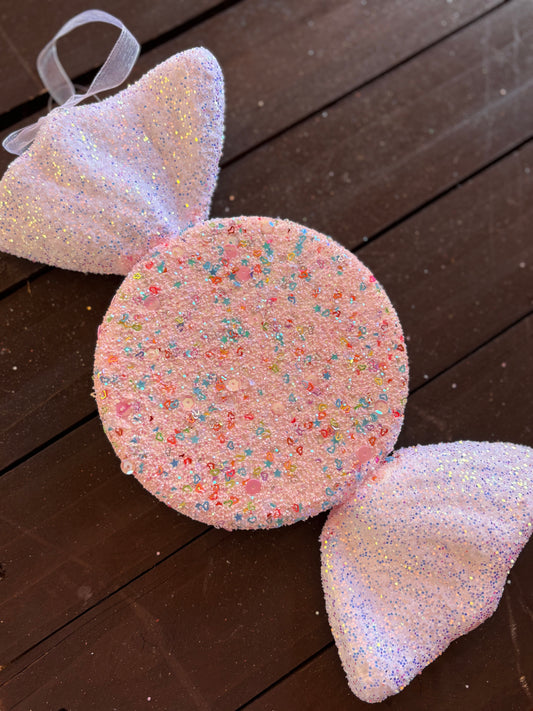 28cm GLITTER CANDY SWEET WHITE/PINK