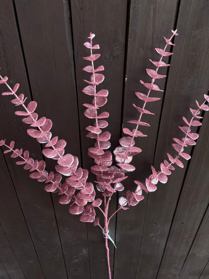 86cm GLITTER EUCALYPTUS SPRAY PINK