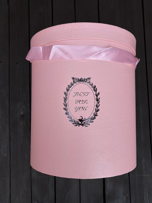 SET OF 3 27cm ROUND FLOWER HAT BOXES PEARL PINK - JUST FOR YOU