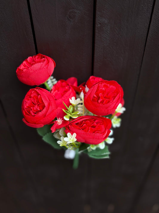 MINI RANUNCULUS FOLIAGE RED