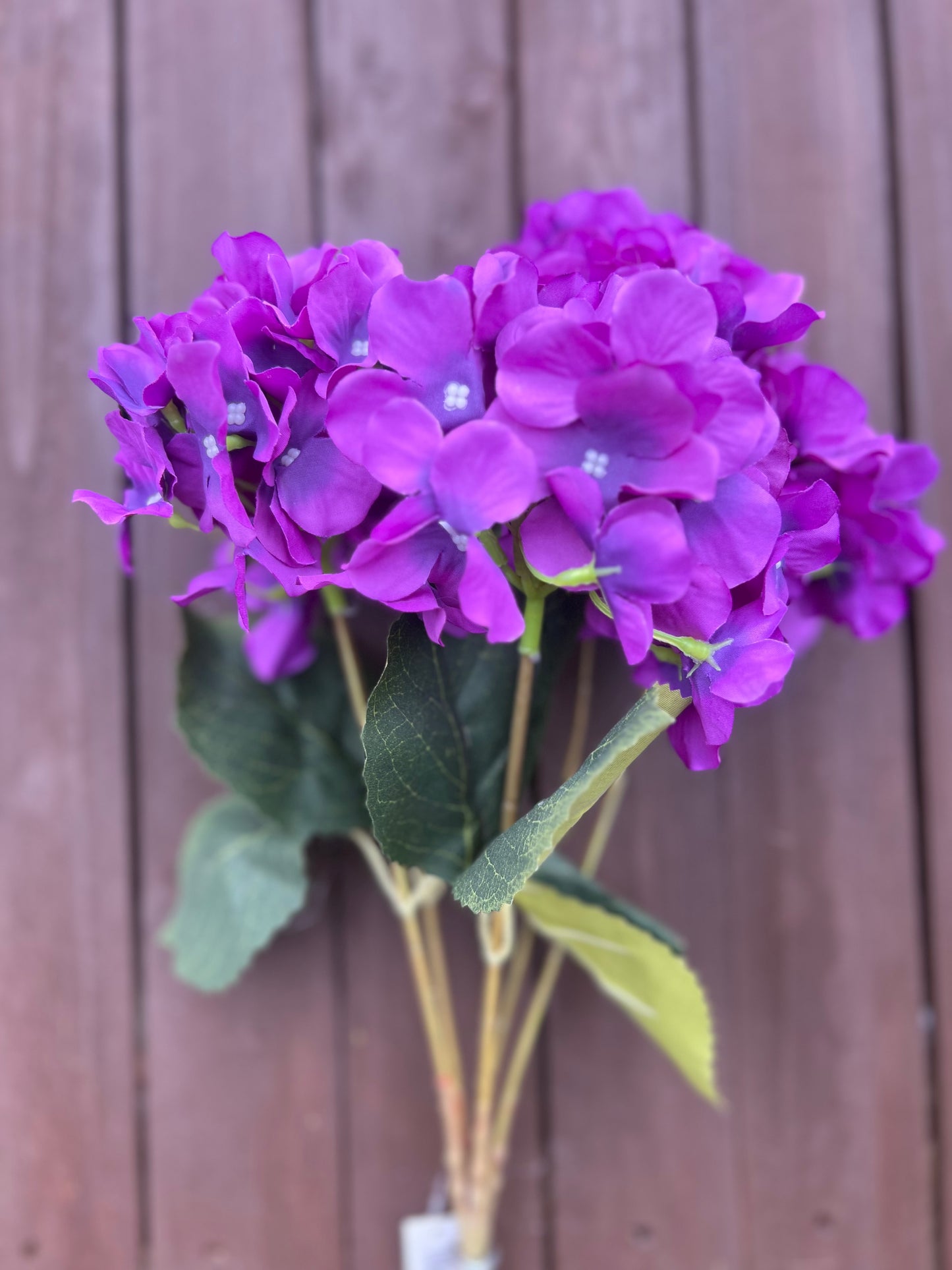 45CM 5 HEAD HYDRANGEA BUSH PURPLE