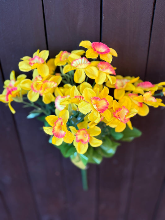 33cm MINI DAFFODIL BUSH YELLOW/ORANGE