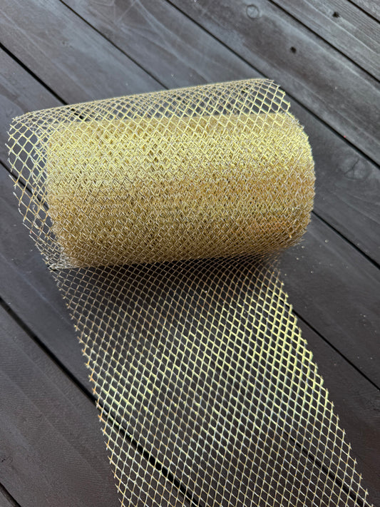 METALLIC TULLE GOLD 6inch x 25yrds
