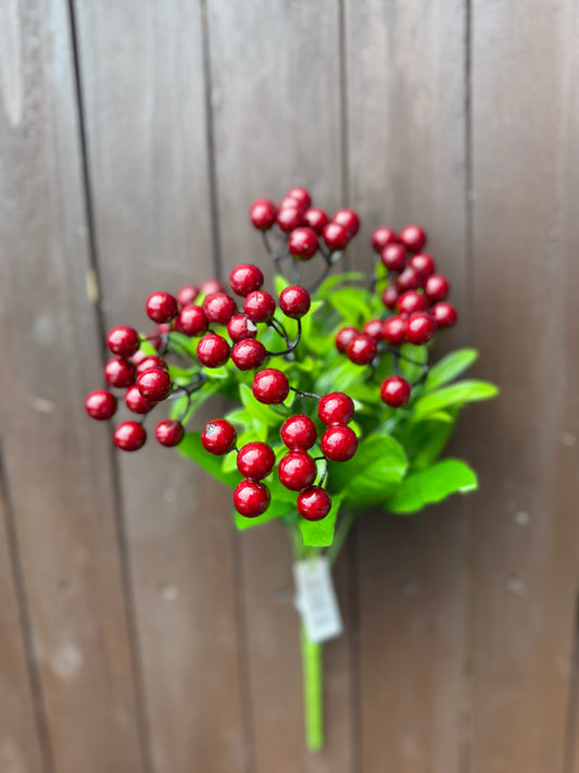 37cm BERRY BUSH BURGUNDY