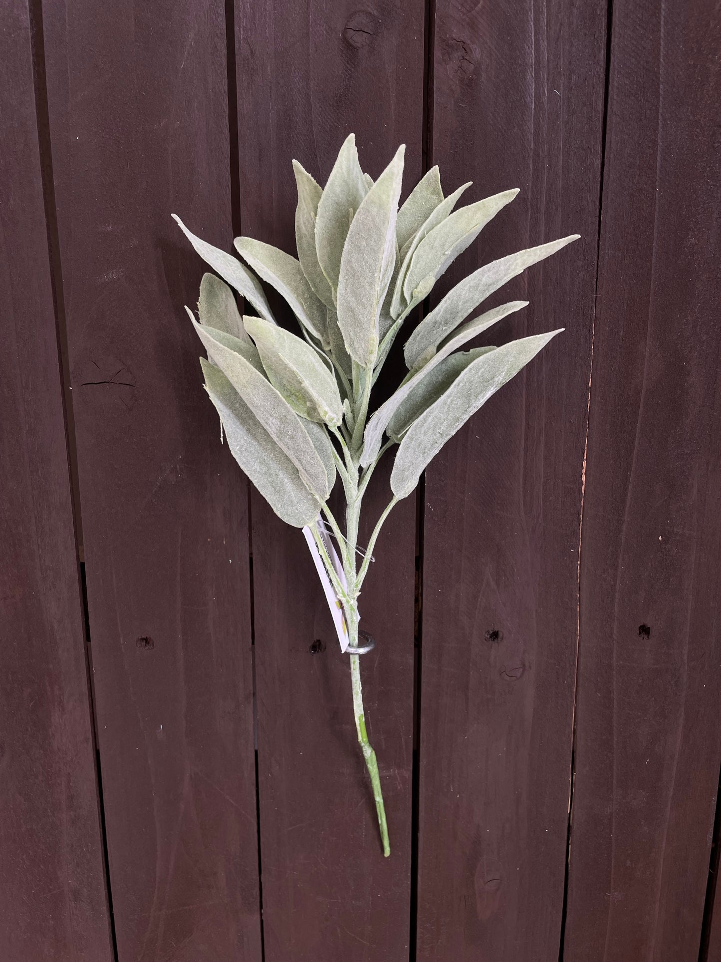 32cm FLOCKED SAGE LEAF PICK GREY/GREEN