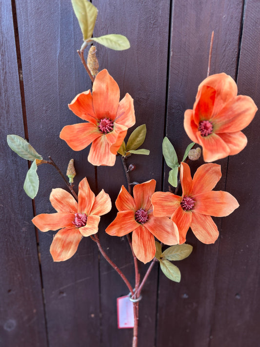 64cm MULTI MAGNOLIA SPRAY ORANGE