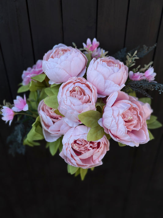 49cm LARGE DELUXE PEONY BUSH PINK