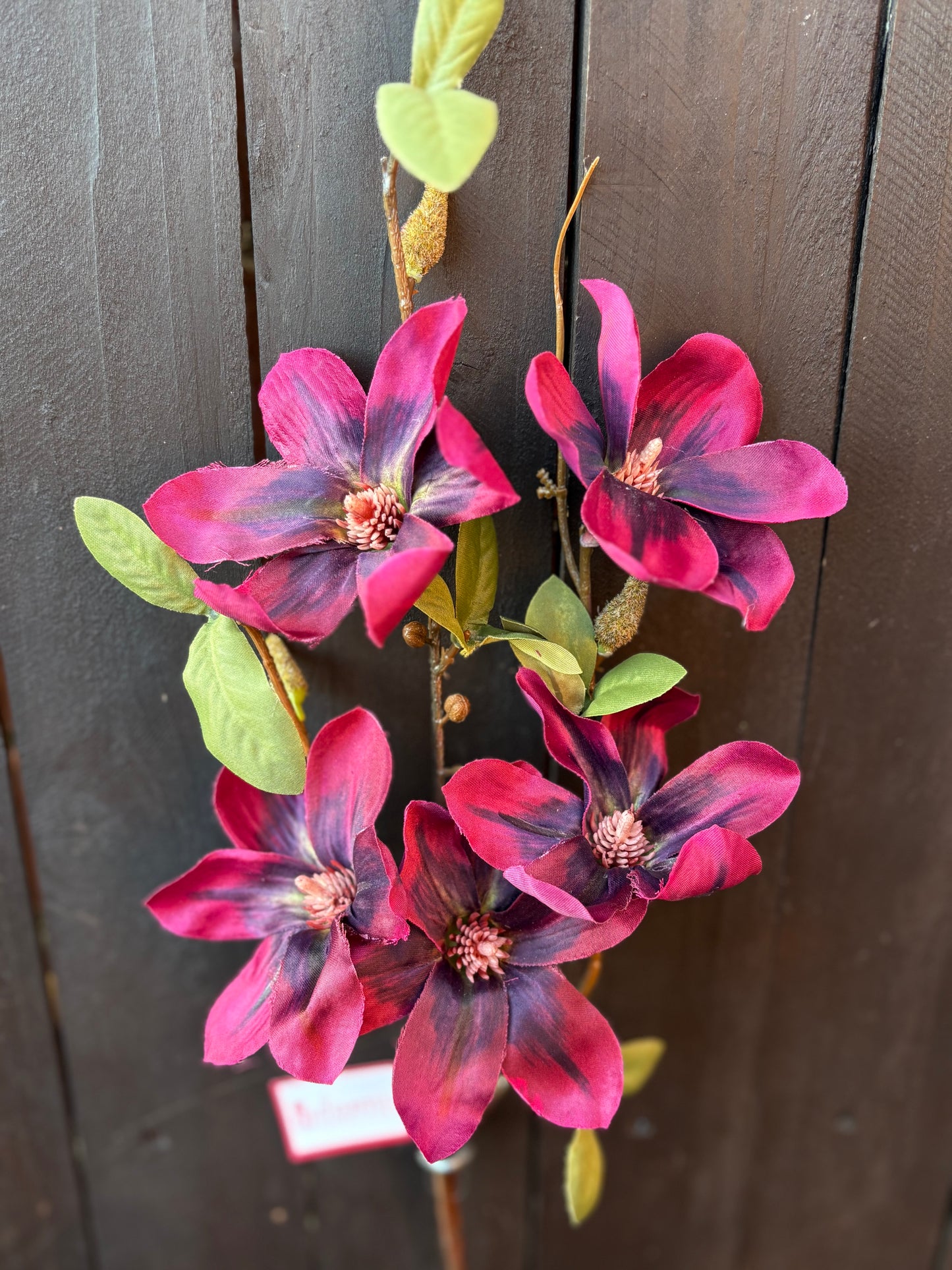 64cm MULTI MAGNOLIA SPRAY BURGUNDY