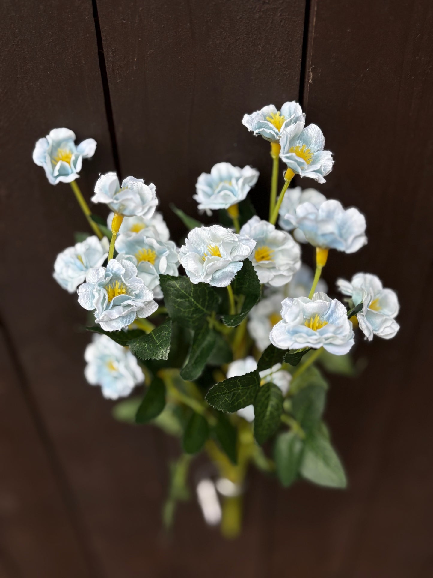 SILK RUFFLED BUTTERCUP BUNCH BLUE