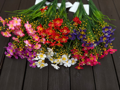 36cm ASSORTED WILDFLOWER BUSH WITH GRASS x 12pcs