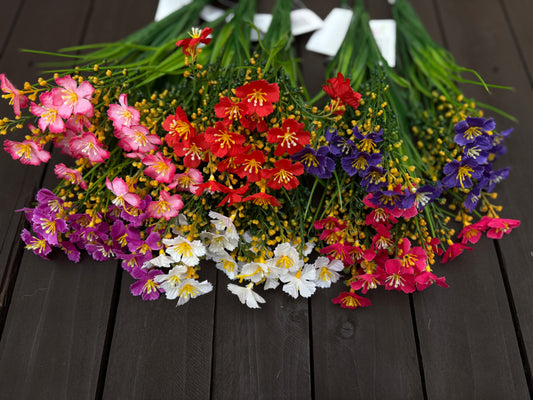 36cm ASSORTED WILDFLOWER BUSH WITH GRASS x 12pcs